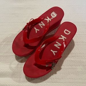 DKNY Platform Flip Flops